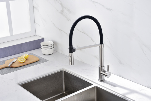 Смеситель для кухни Paulmark HALT Ha214021-BS на раковину никель - фото 5